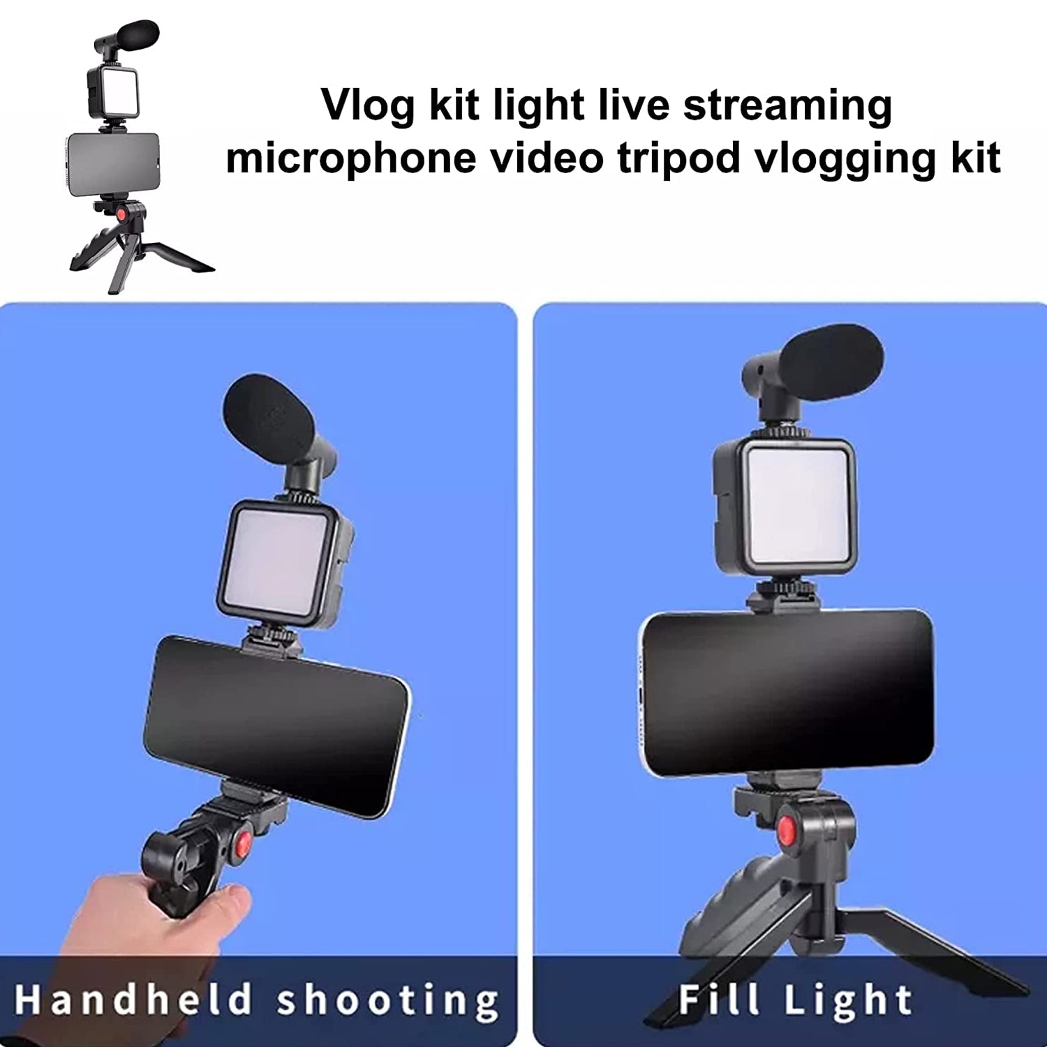 Compact vlogging kit with phone clip Compact vlogging kit with phone clip